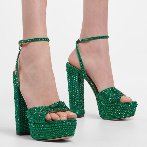 Like new AQUAZZURA Crystal-Embellished Sinner Platform Sandals 140 36 $2,395 - Picture 3 of 16
